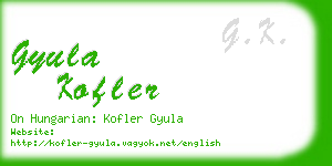 gyula kofler business card